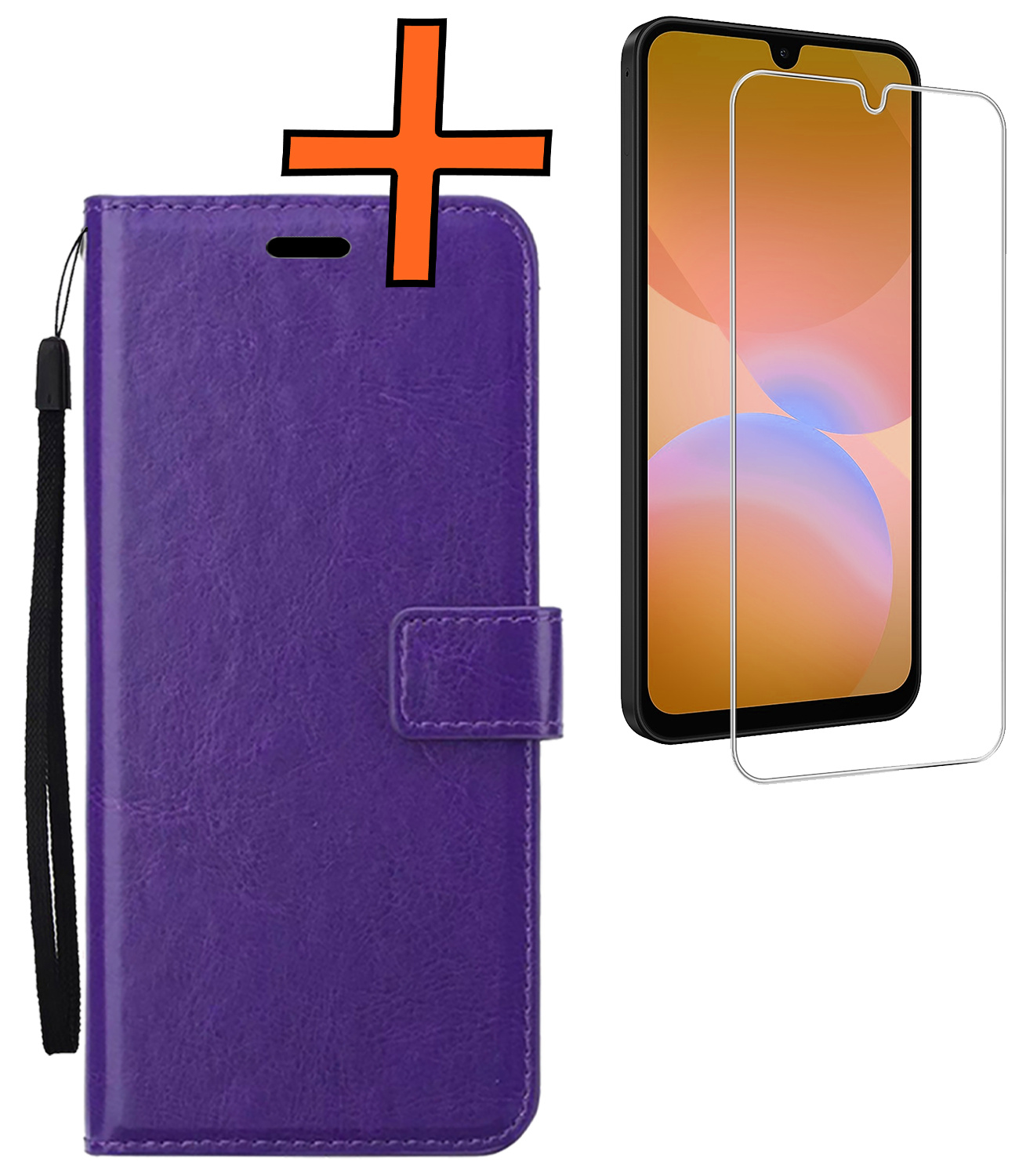 Nomfy Nomfy Samsung Galaxy A26 Hoesje Bookcase Met Screenprotector - Paars