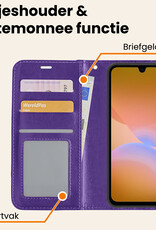 Nomfy Nomfy Samsung Galaxy A26 Hoesje Bookcase Met Screenprotector - Paars