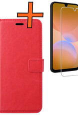 Nomfy Nomfy Samsung Galaxy A26 Hoesje Bookcase Met Screenprotector - Rood