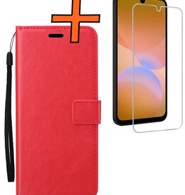Nomfy Nomfy Samsung Galaxy A26 Hoesje Bookcase Met Screenprotector - Rood