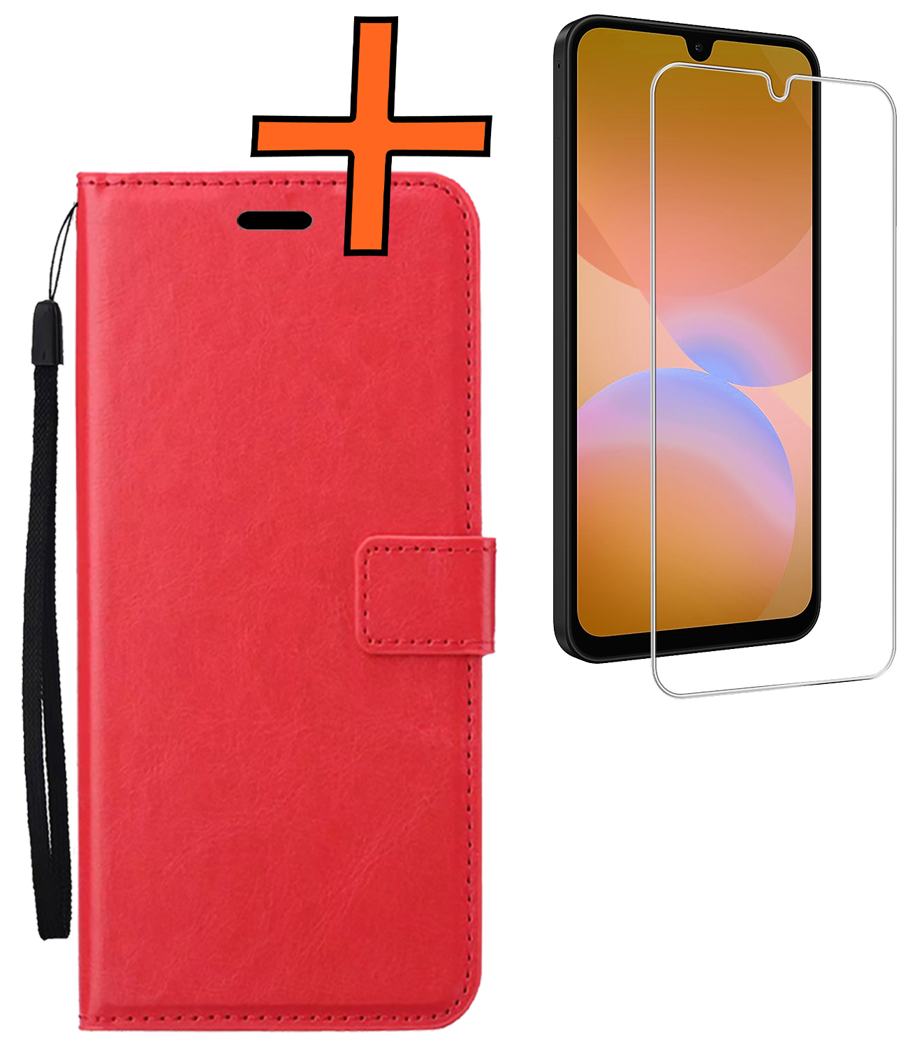 Nomfy Nomfy Samsung Galaxy A26 Hoesje Bookcase Met Screenprotector - Rood