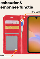 Nomfy Nomfy Samsung Galaxy A26 Hoesje Bookcase Met Screenprotector - Rood