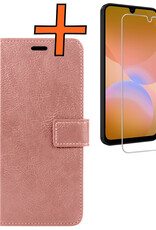 Nomfy Nomfy Samsung Galaxy A26 Hoesje Bookcase Met Screenprotector - Rose Goud