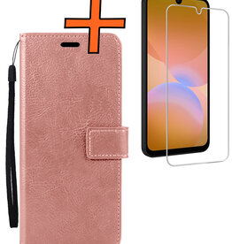 Nomfy Nomfy Samsung Galaxy A26 Hoesje Bookcase Met Screenprotector - Rose Goud