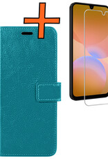 Nomfy Nomfy Samsung Galaxy A26 Hoesje Bookcase Met Screenprotector - Turquoise