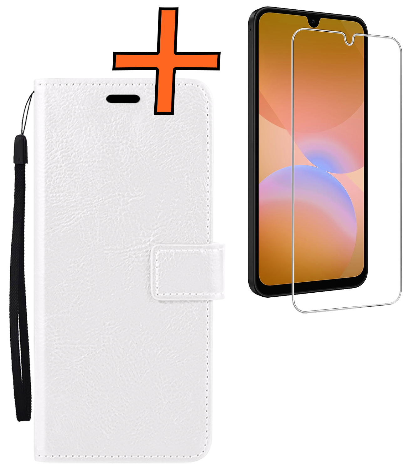 Nomfy Nomfy Samsung Galaxy A26 Hoesje Bookcase Met Screenprotector - Wit