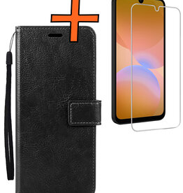 Nomfy Nomfy Samsung Galaxy A26 Hoesje Bookcase Met Screenprotector - Zwart