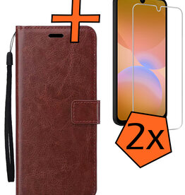 Nomfy Nomfy Samsung Galaxy A26 Hoesje Bookcase Met 2x Screenprotector - Bruin