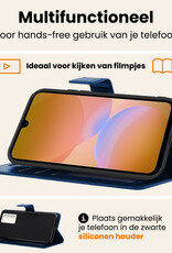 Nomfy Nomfy Samsung Galaxy A26 Hoesje Bookcase Met 2x Screenprotector - Donkerblauw