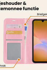 Nomfy Nomfy Samsung Galaxy A26 Hoesje Bookcase Met 2x Screenprotector - Lichtroze