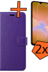 Nomfy Nomfy Samsung Galaxy A26 Hoesje Bookcase Met 2x Screenprotector - Paars