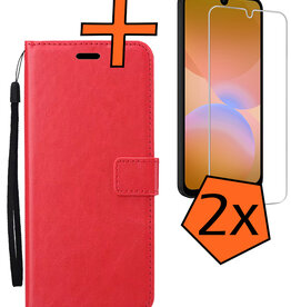 Nomfy Nomfy Samsung Galaxy A26 Hoesje Bookcase Met 2x Screenprotector - Rood