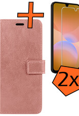 Nomfy Nomfy Samsung Galaxy A26 Hoesje Bookcase Met 2x Screenprotector - Rose Goud