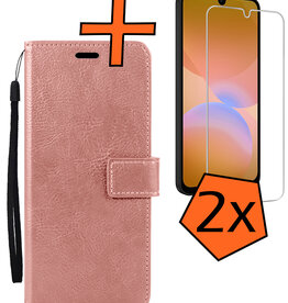 Nomfy Nomfy Samsung Galaxy A26 Hoesje Bookcase Met 2x Screenprotector - Rose Goud