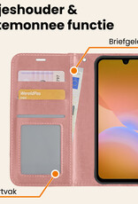 Nomfy Nomfy Samsung Galaxy A26 Hoesje Bookcase Met 2x Screenprotector - Rose Goud