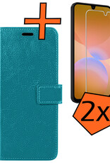 Nomfy Nomfy Samsung Galaxy A26 Hoesje Bookcase Met 2x Screenprotector - Turquoise