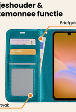 Nomfy Nomfy Samsung Galaxy A26 Hoesje Bookcase Met 2x Screenprotector - Turquoise