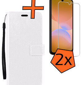 Nomfy Nomfy Samsung Galaxy A26 Hoesje Bookcase Met 2x Screenprotector - Wit