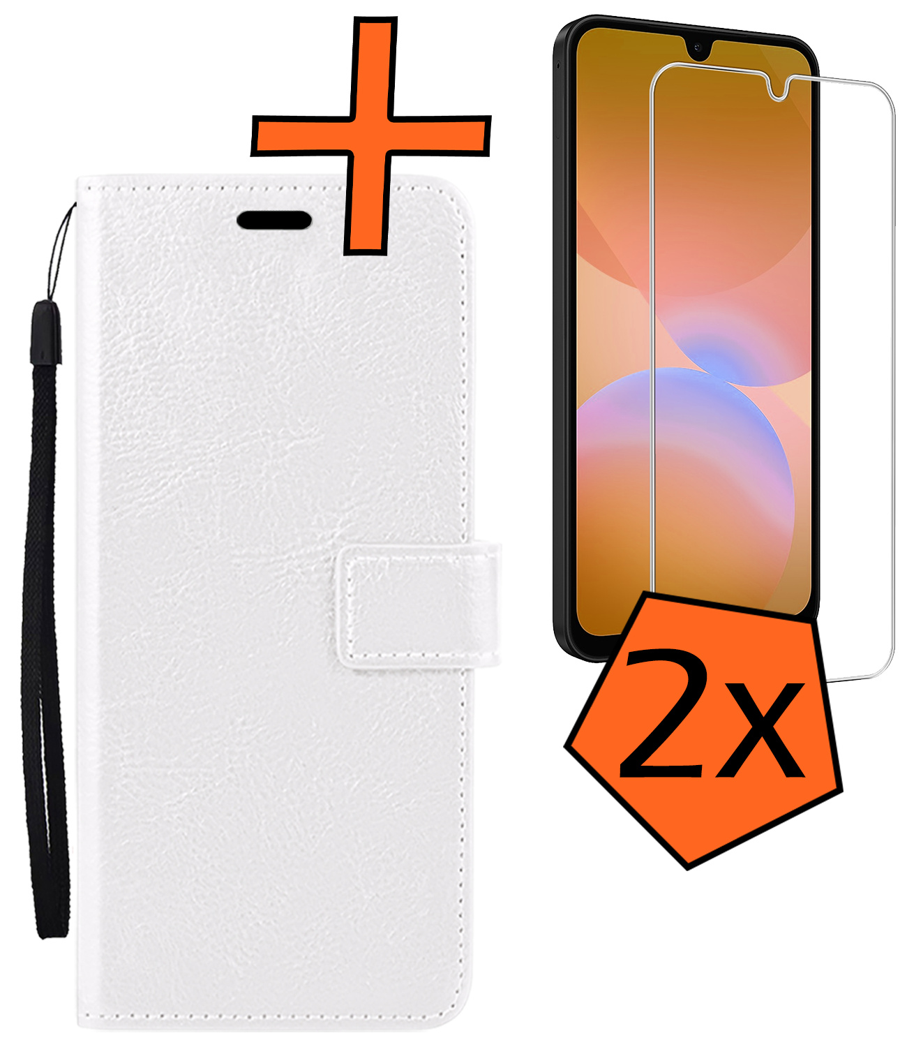 Nomfy Nomfy Samsung Galaxy A26 Hoesje Bookcase Met 2x Screenprotector - Wit