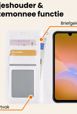 Nomfy Nomfy Samsung Galaxy A26 Hoesje Bookcase Met 2x Screenprotector - Wit
