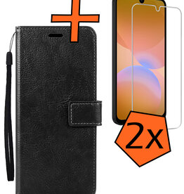 Nomfy Nomfy Samsung Galaxy A26 Hoesje Bookcase Met 2x Screenprotector - Zwart
