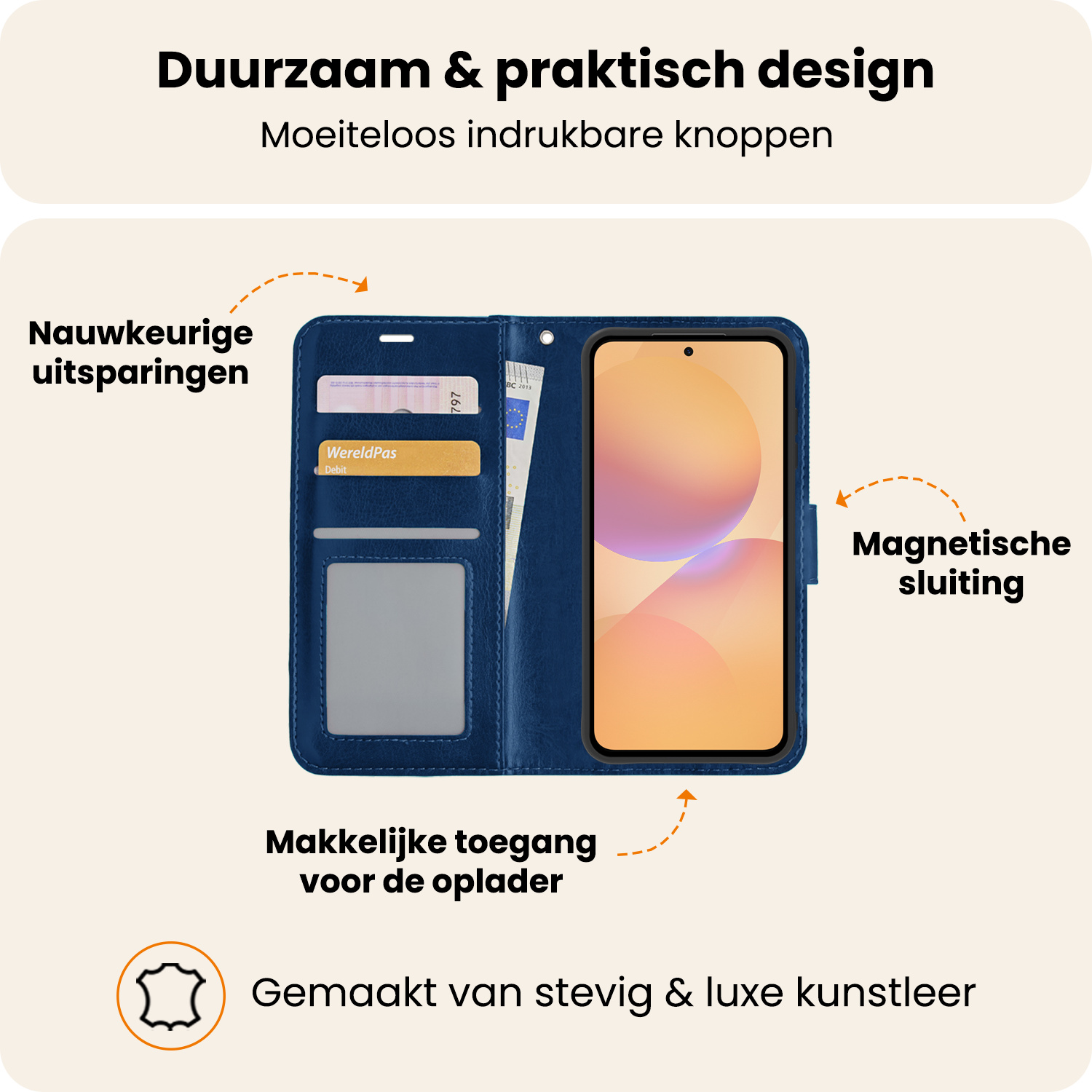 Nomfy Nomfy Samsung Galaxy A36 Hoesje Bookcase - Donkerblauw