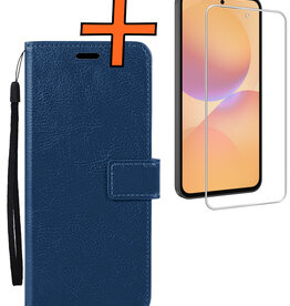 Nomfy Nomfy Samsung Galaxy A36 Hoesje Bookcase Met Screenprotector - Donkerblauw