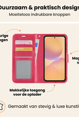 Nomfy Nomfy Samsung Galaxy A36 Hoesje Bookcase Met Screenprotector - Donkerroze