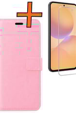 Nomfy Nomfy Samsung Galaxy A36 Hoesje Bookcase Met Screenprotector - Lichtroze