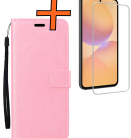 Nomfy Nomfy Samsung Galaxy A36 Hoesje Bookcase Met Screenprotector - Lichtroze