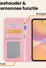 Nomfy Nomfy Samsung Galaxy A36 Hoesje Bookcase Met Screenprotector - Lichtroze
