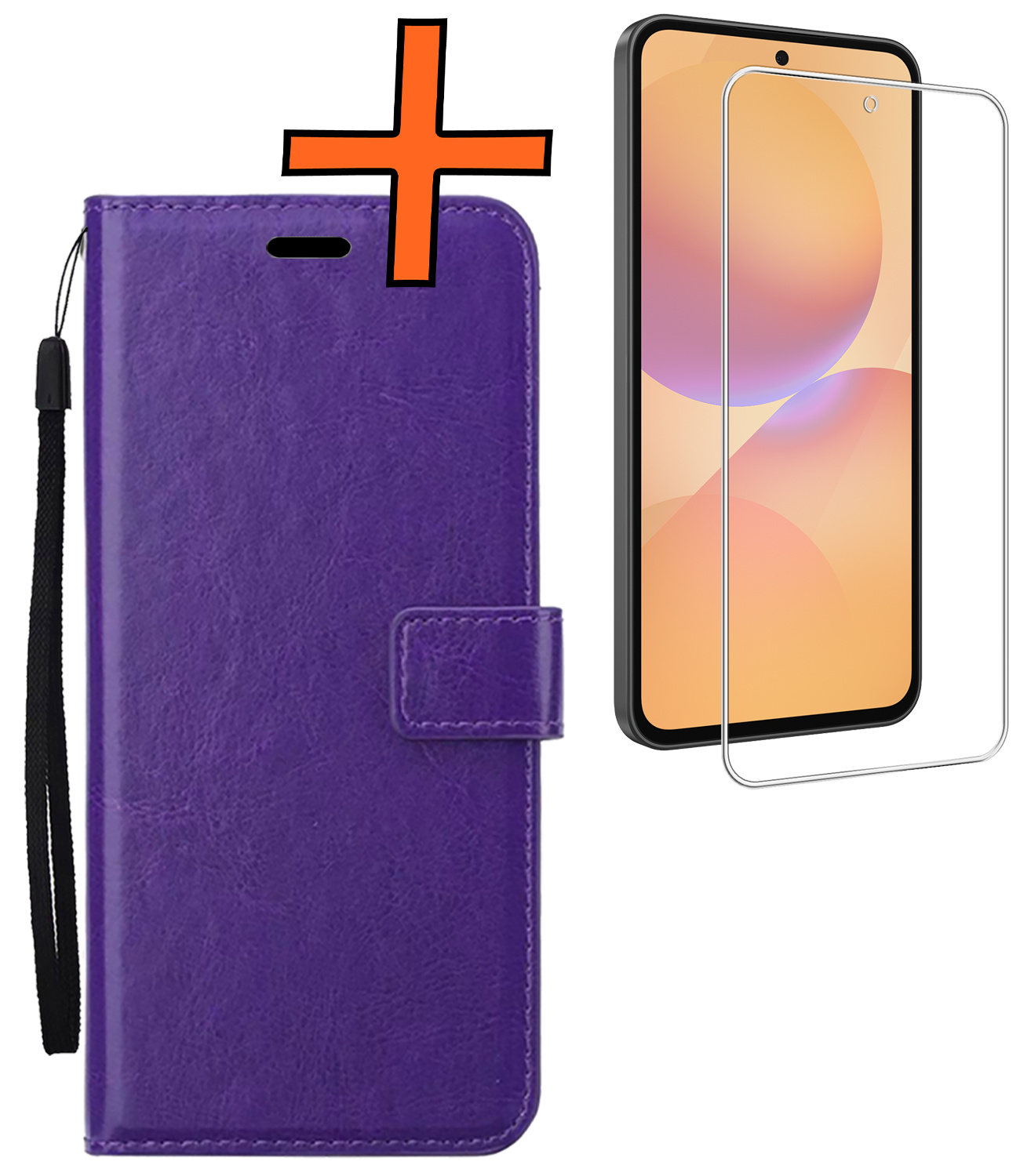 Nomfy Nomfy Samsung Galaxy A36 Hoesje Bookcase Met Screenprotector - Paars