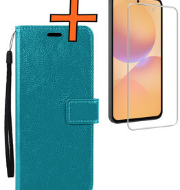 Nomfy Nomfy Samsung Galaxy A36 Hoesje Bookcase Met Screenprotector - Turquoise