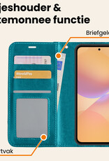 Nomfy Nomfy Samsung Galaxy A36 Hoesje Bookcase Met Screenprotector - Turquoise