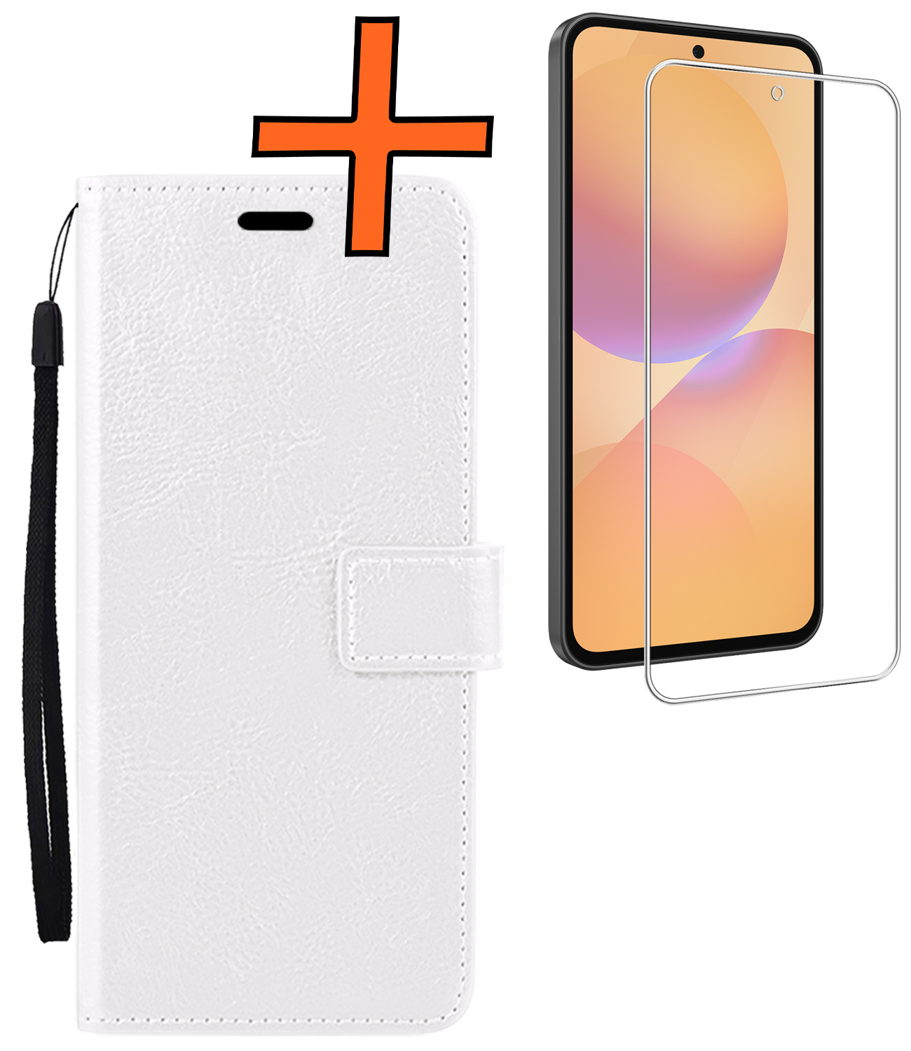 Nomfy Nomfy Samsung Galaxy A36 Hoesje Bookcase Met Screenprotector - Wit