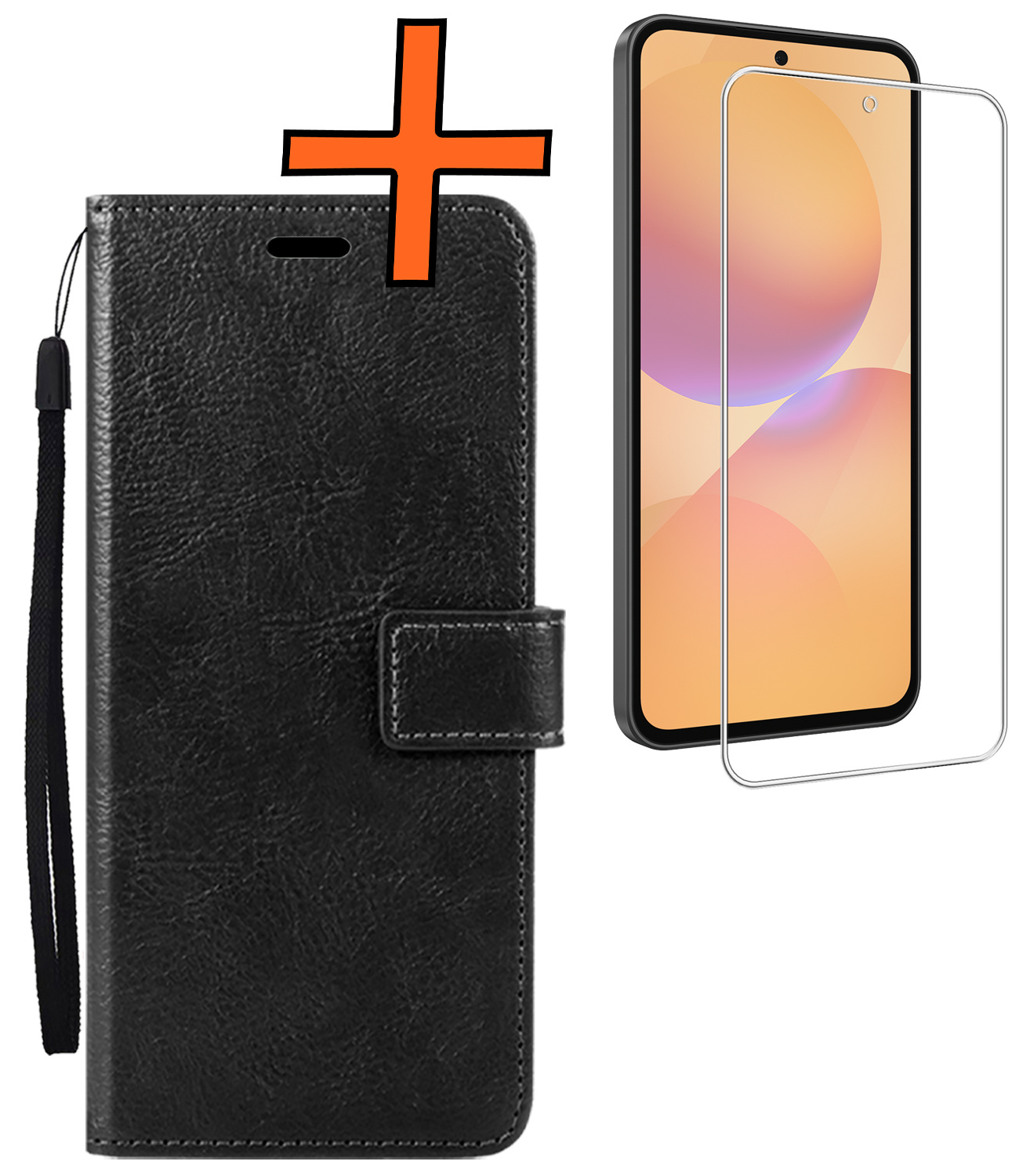Nomfy Nomfy Samsung Galaxy A36 Hoesje Bookcase Met Screenprotector - Zwart