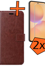 Nomfy Nomfy Samsung Galaxy A36 Hoesje Bookcase Met 2x Screenprotector - Bruin