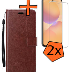 Nomfy Nomfy Samsung Galaxy A36 Hoesje Bookcase Met 2x Screenprotector - Bruin