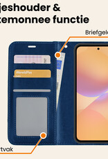 Nomfy Nomfy Samsung Galaxy A36 Hoesje Bookcase Met 2x Screenprotector - Donkerblauw