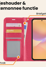 Nomfy Nomfy Samsung Galaxy A36 Hoesje Bookcase Met 2x Screenprotector - Donkerroze