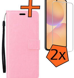 Nomfy Nomfy Samsung Galaxy A36 Hoesje Bookcase Met 2x Screenprotector - Lichtroze