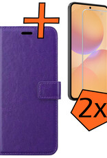 Nomfy Nomfy Samsung Galaxy A36 Hoesje Bookcase Met 2x Screenprotector - Paars