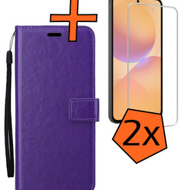 Nomfy Nomfy Samsung Galaxy A36 Hoesje Bookcase Met 2x Screenprotector - Paars