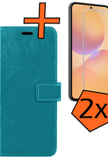 Nomfy Nomfy Samsung Galaxy A36 Hoesje Bookcase Met 2x Screenprotector - Turquoise
