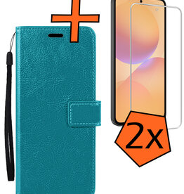 Nomfy Nomfy Samsung Galaxy A36 Hoesje Bookcase Met 2x Screenprotector - Turquoise
