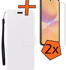 Nomfy Nomfy Samsung Galaxy A36 Hoesje Bookcase Met 2x Screenprotector - Wit