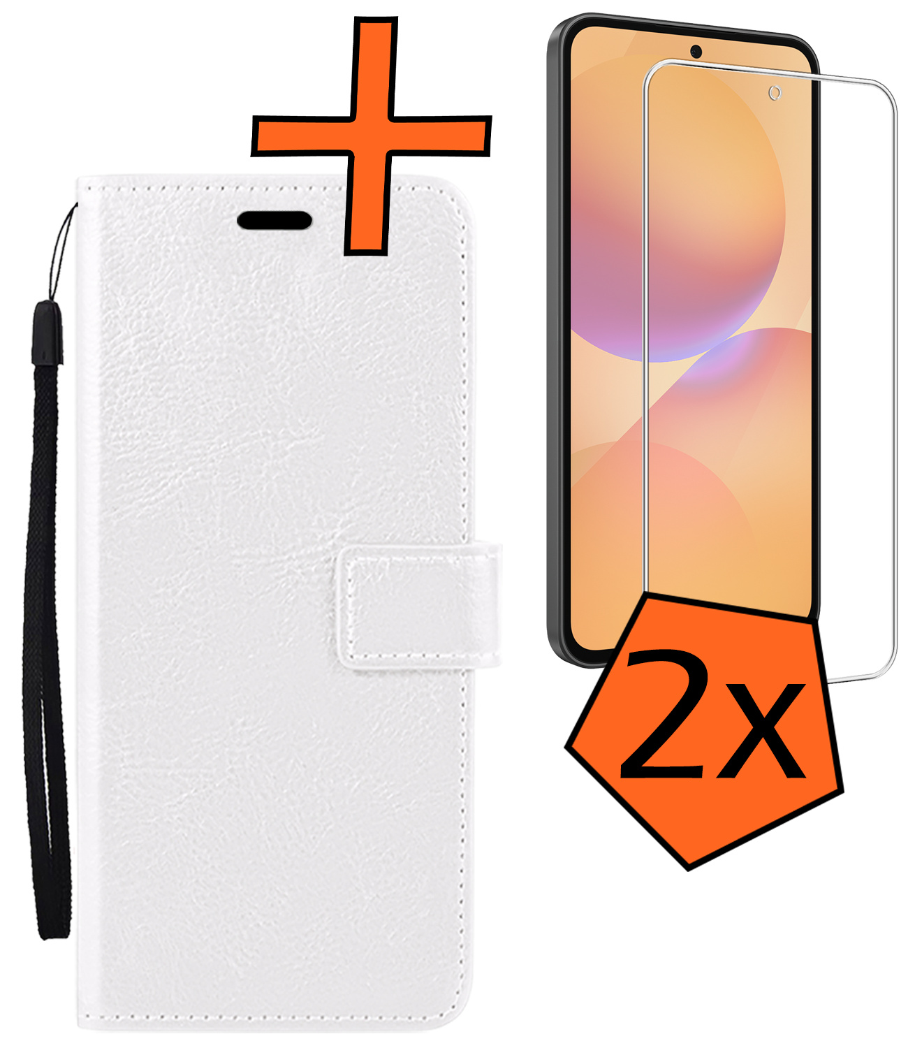 Nomfy Nomfy Samsung Galaxy A36 Hoesje Bookcase Met 2x Screenprotector - Wit