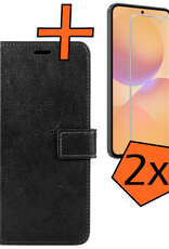 Nomfy Nomfy Samsung Galaxy A36 Hoesje Bookcase Met 2x Screenprotector - Zwart