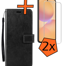 Nomfy Nomfy Samsung Galaxy A36 Hoesje Bookcase Met 2x Screenprotector - Zwart