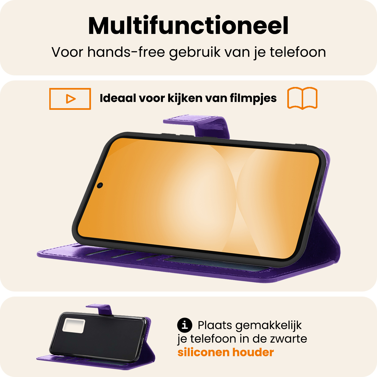 Nomfy Nomfy Samsung Galaxy A56 Hoesje Bookcase - Paars